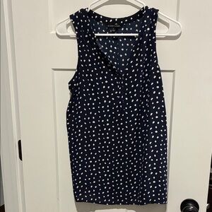 Navy Blue Polka Dot Sleeveless Top